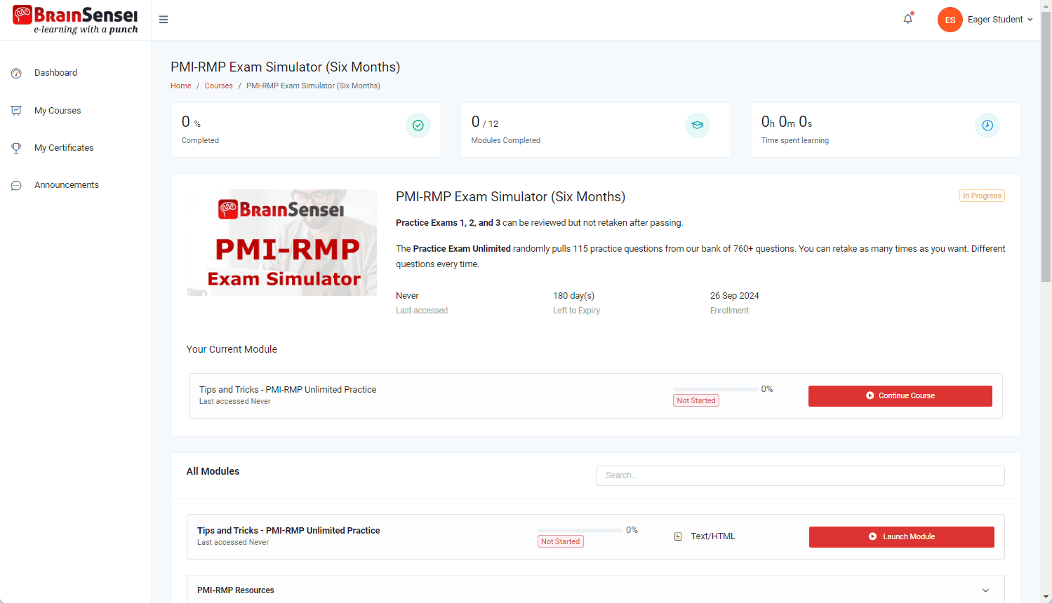 PMI-RMP Exam Simulator Example 1