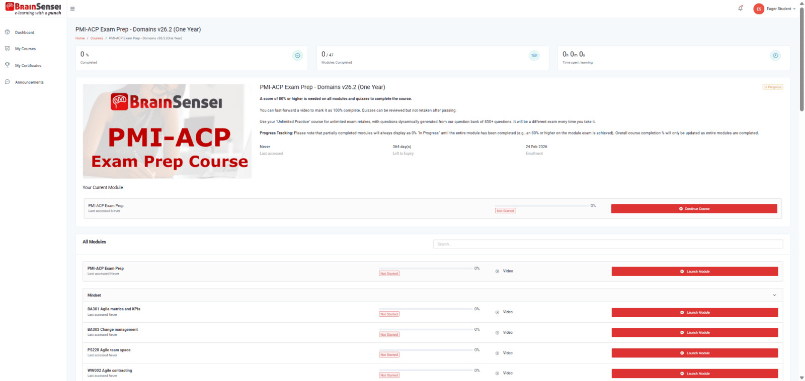 Best PMI-ACP Exam Prep Course & Review Online | Brain Sensei
